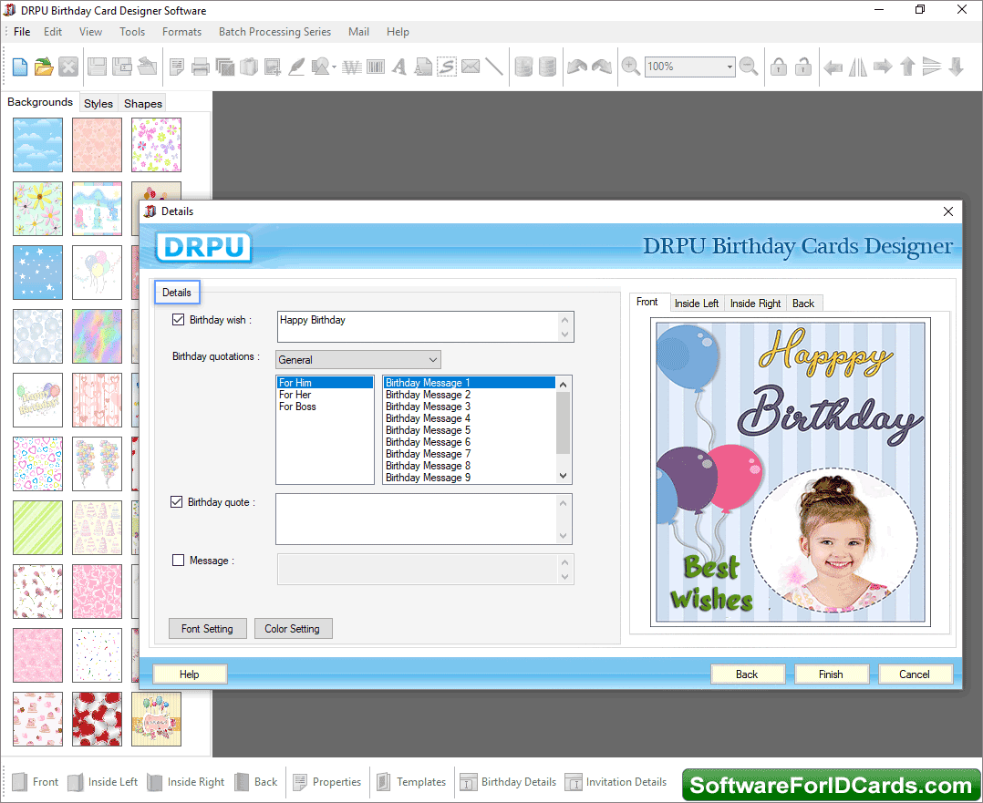 Screenshots Of Birthday Cards Designing Software To Learn To Make