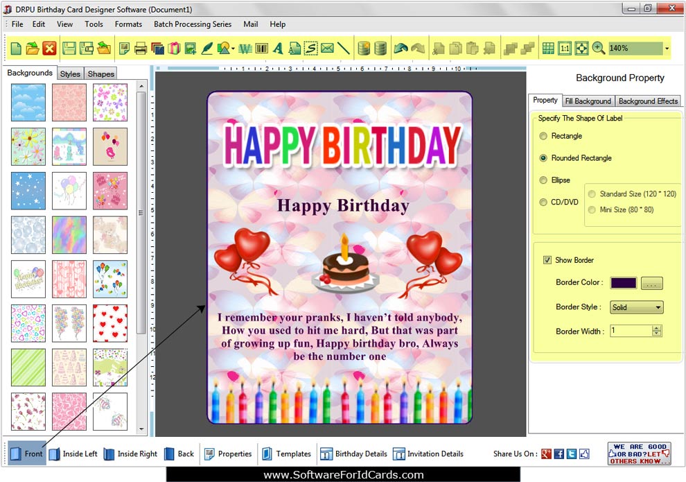 Screenshots of Birthday Cards Designing Software to learn to make ...